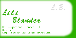 lili blander business card